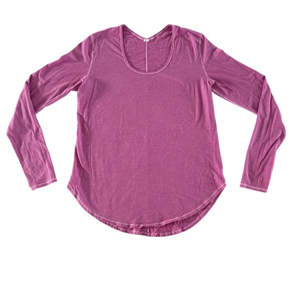 Lululemon Yogini 5 Year Long Sleeve Wee Stripe Pink Size 6 Thumbholes W3M65S $68 - Picture 8 of 15